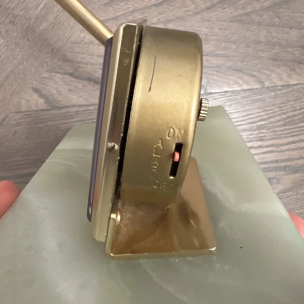 VINTAGE Office SCOTTCO PEN SET Onyx Desk Alarm EQUITY Clock